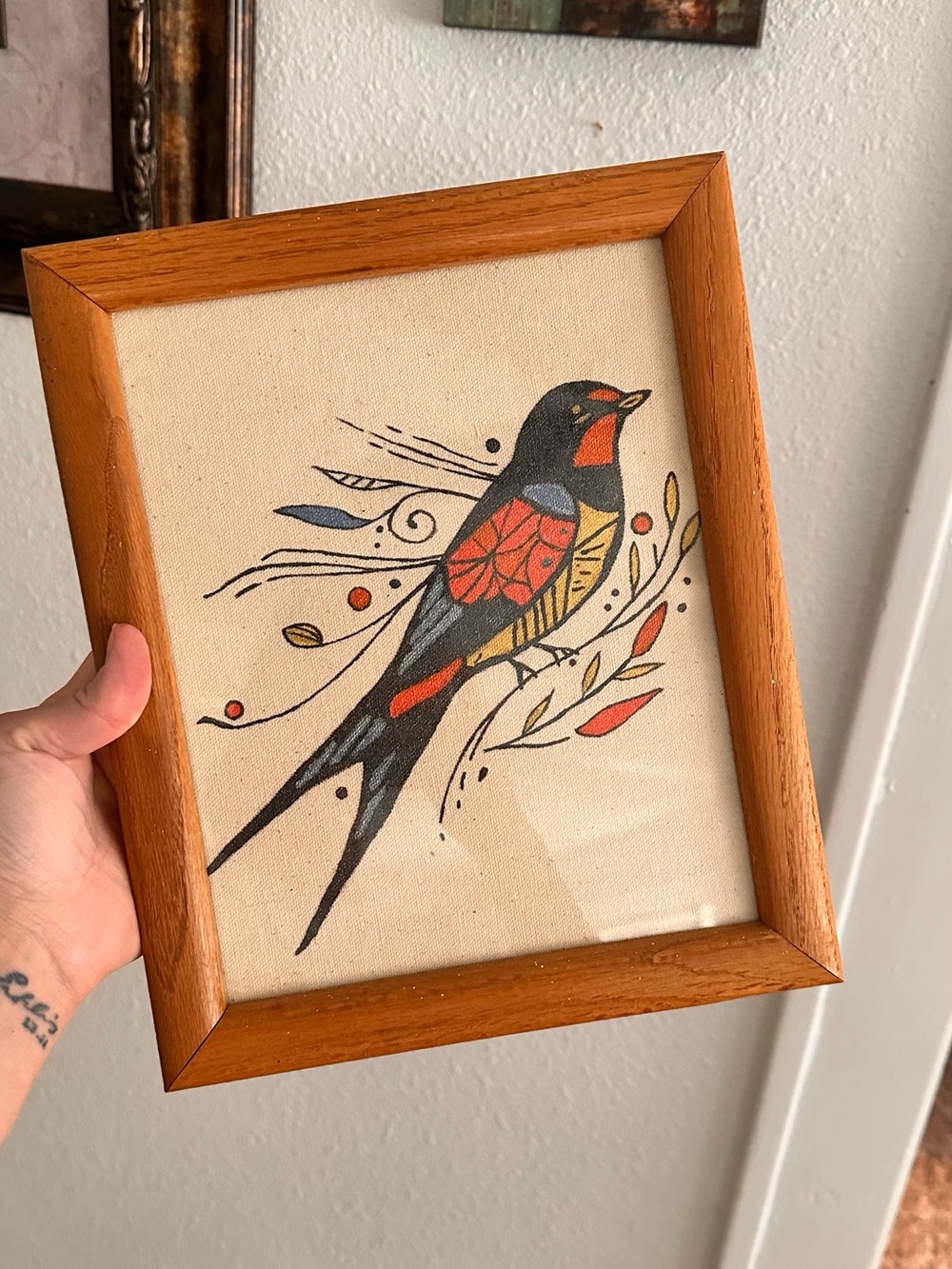 HANDPAINTED - Swallow Bird